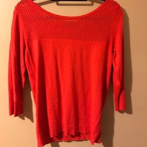 Red Sweater with gold gemmed sleeves